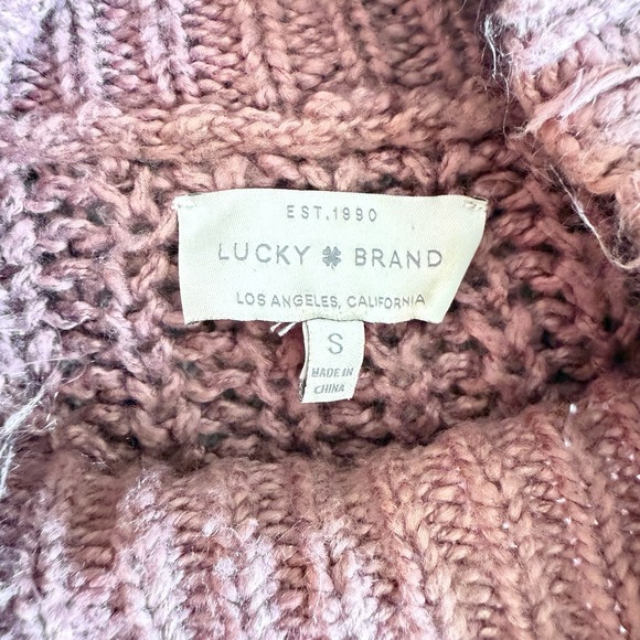 Lucky Brand Sweater Women's Small Mauve Pink Boho Minimalist Pullover - Picture 3 of 8
